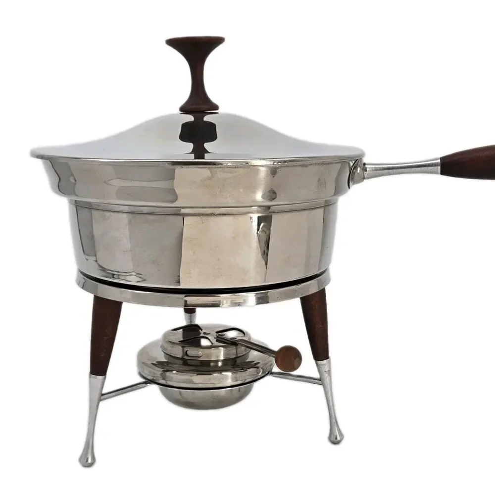 Mid Century Stainless Chafing Dish All Pieces Earnest Sohn Creations Etco